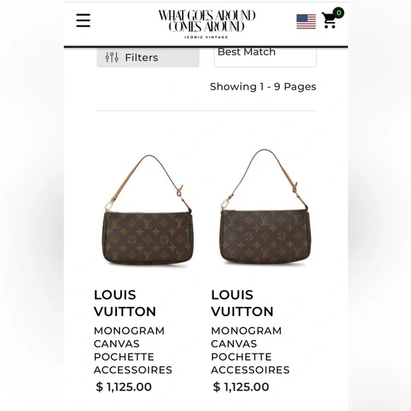 LOUIS VUITTON MONOGRAM CANVAS POCHETTE- Vintage Pre-loved - Authentic with tags - Picture 3 of 12